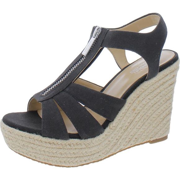 MICHAEL Michael Kors Shoes - MICHAEL Michael Kors Womens Black Platform Ankle Strap Wedge Heels Shoes NWT